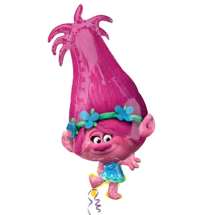 Trolls Poppy SuperShape Helium Filled Foil Balloon - 31" (Optional Helium Inflation)