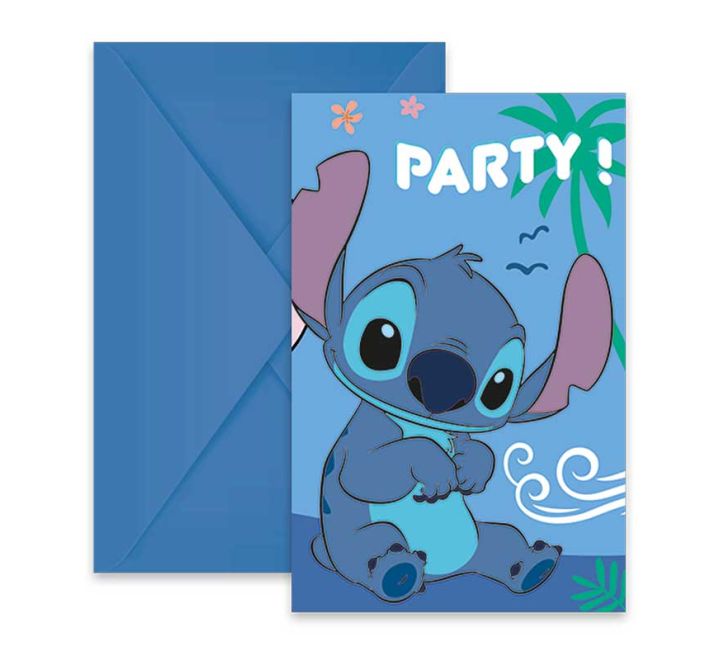 Stitch Party Invites 6 Pack - Disney Feature from Lilo and Stitch