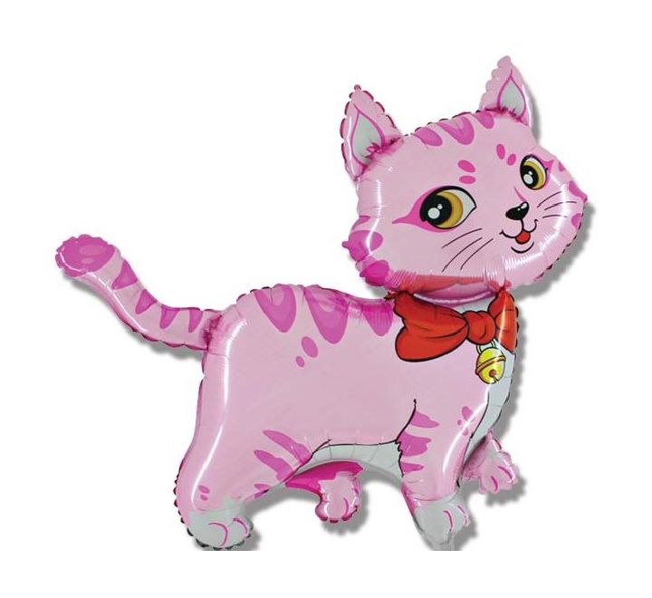 Pink Cat SuperShape Foil Balloon 36" (Optional Helium Inflation)