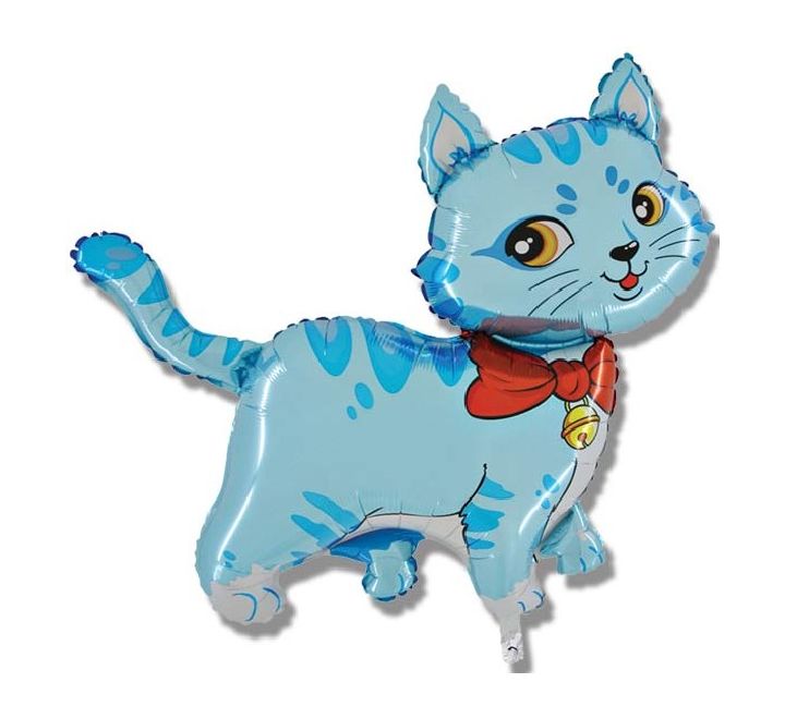 Blue Cat SuperShape Foil Balloon 36" (Optional Helium Inflation)