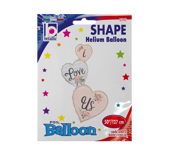 I Love Us Heat Tower Large 50" Helium Balloon (Optional Helium Inflation)