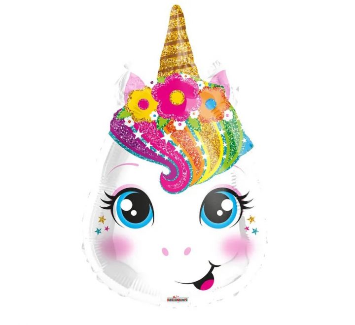 Magical Unicorn Head Foil Helium Balloon 18" (Optional Helium Inflation)