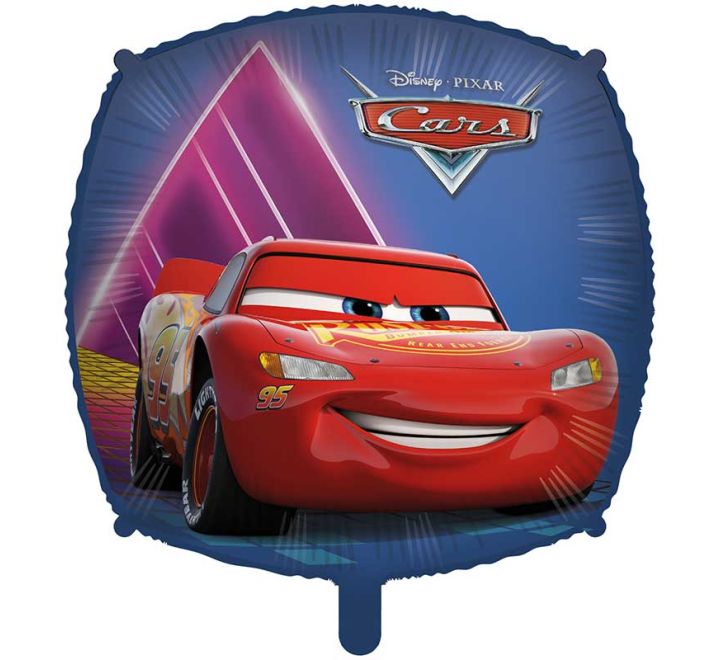 Cars Balloon Happy Birthday - 18" Foil Helium (Optional Helium Inflation)