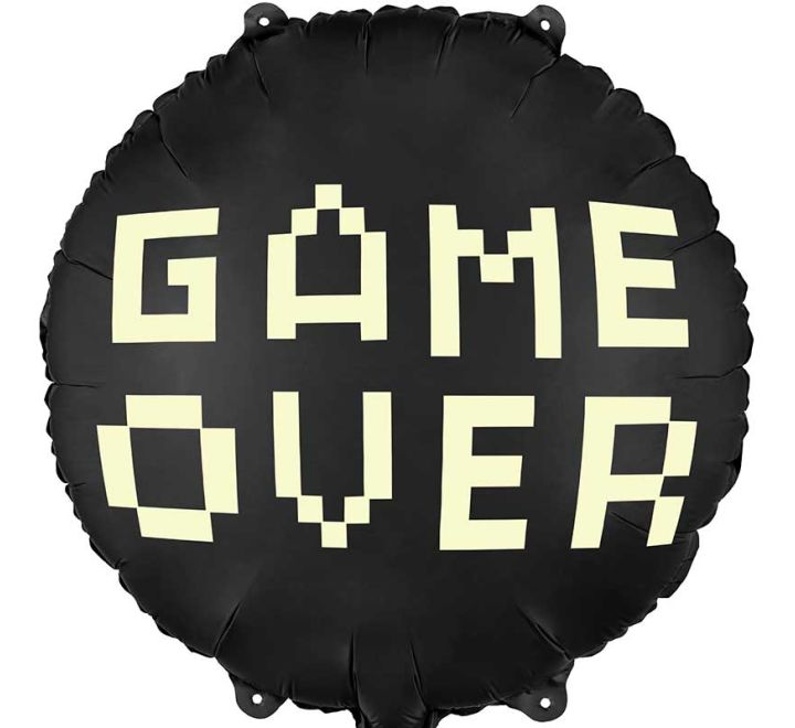 GAME OVER Foil Balloon - 18" (Optional Helium Inflation)