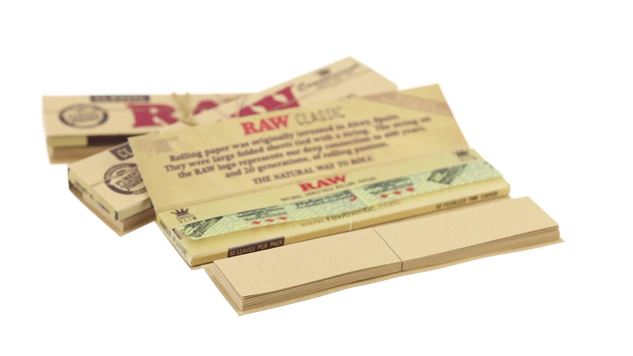 Rolling Paper Raw Connoisseur King Size Slim Plus Tips Roach Card