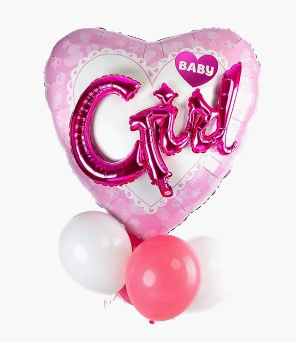 Baby Girl Foil Jumbo 3D Effect Foil Balloon (Optional Helium Inflation)