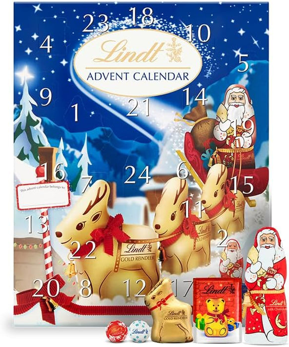 Lindt Santa and Reindeer Milk Chocolate Advent Calendar 160g