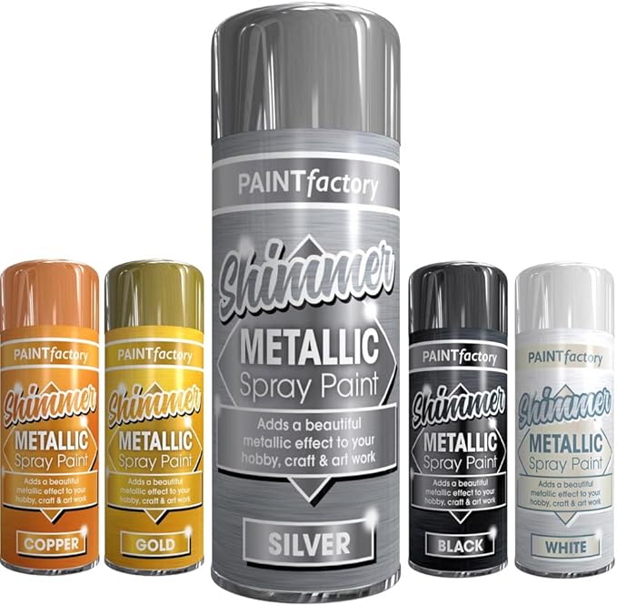 Metallic Spray Paint 200ml Silver or Gold