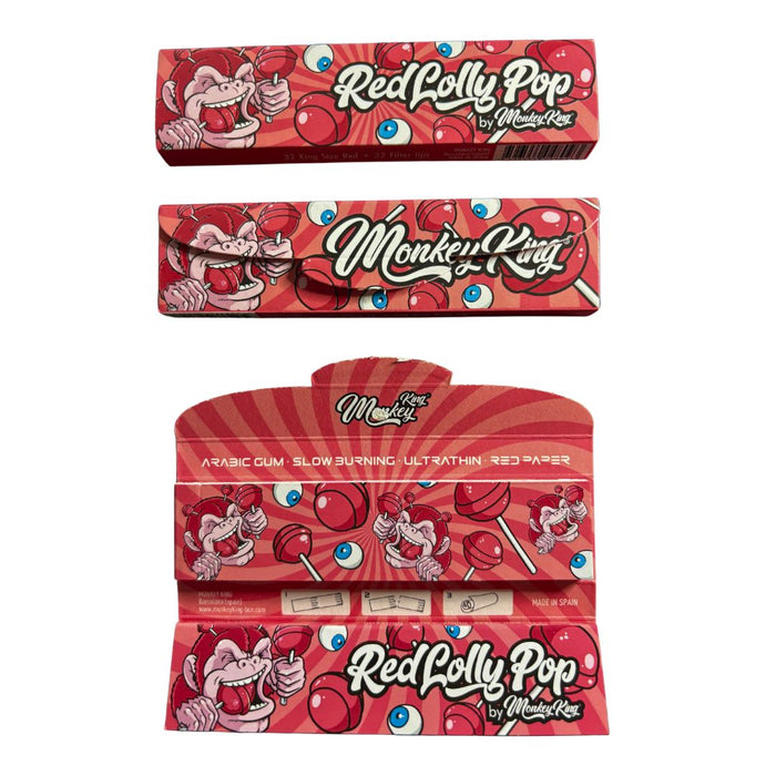 Monkey King Red Lolly Pop Kingsize Papers & Tips Cherry