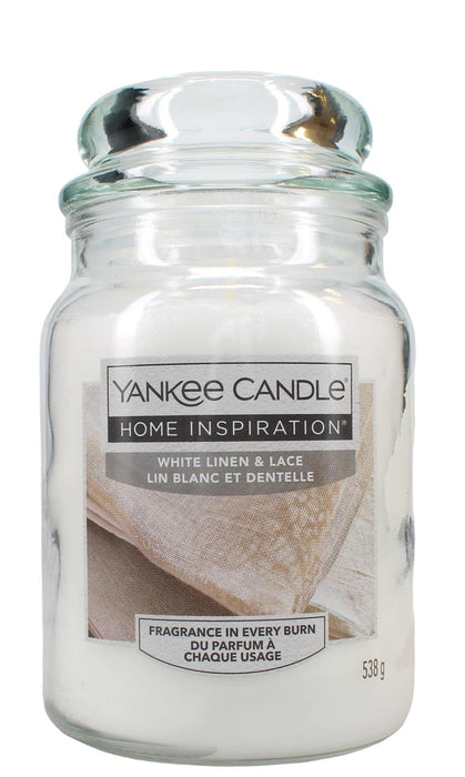 Yankee White Linen & Lace Large Jar Candle 538g