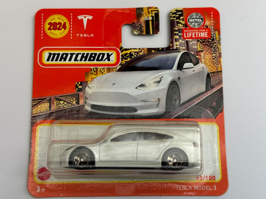 Matchbox Metal 2023 Matchbox Tesla Model Y White 89/100 (Short Card) HLC68