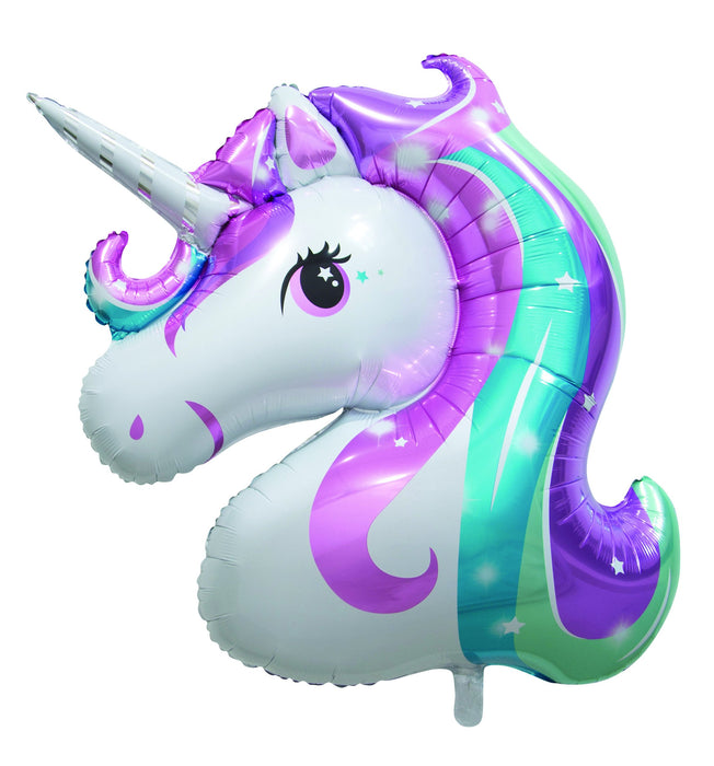 Unicorn Shaped Foil Balloons 36"(Optional Helium Inflation)