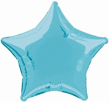 Baby Blue Star Shape Foil Balloon (Optional Helium Inflation)