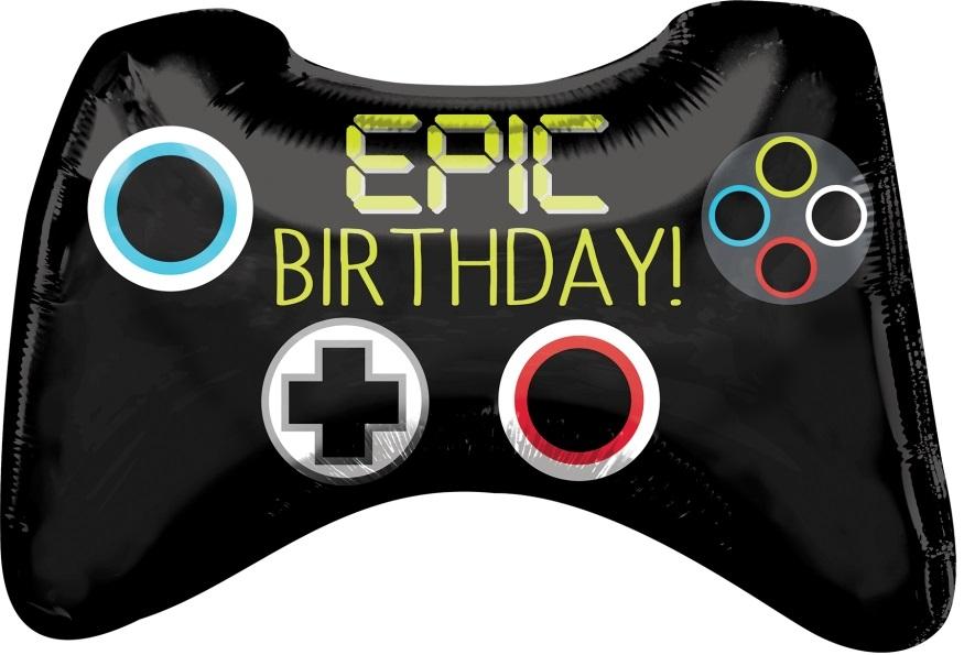 Epic Party Game Controller Large Foil Balloons 28" (Optional Helium Inflation)