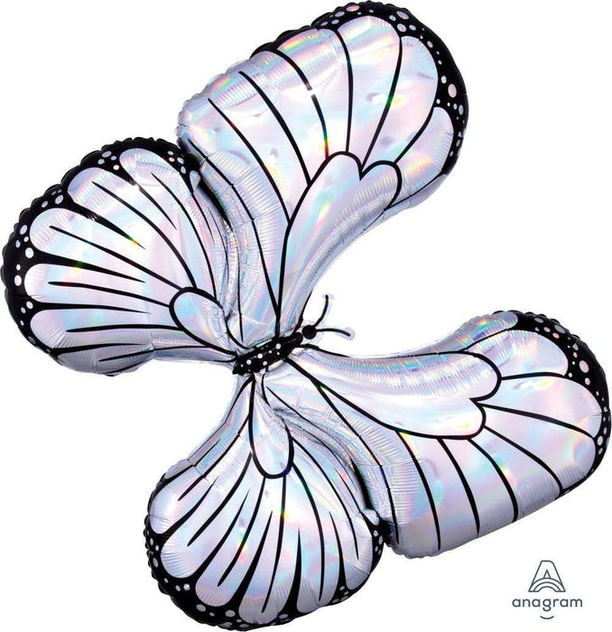 Iridescent Butterfly 30″ Foil Balloon (Optional Helium Inflation)