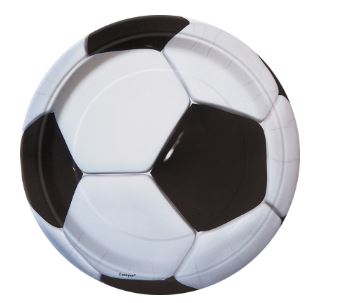 Football Soccer Birthday Round 7" Dessert Plates 8 Pack