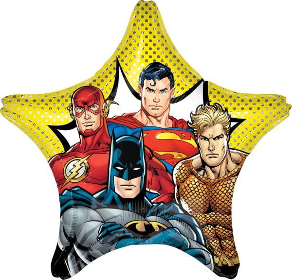 Justice League SuperShape Helium Filled Foil Balloon - 28" (Optional Helium Inflation)