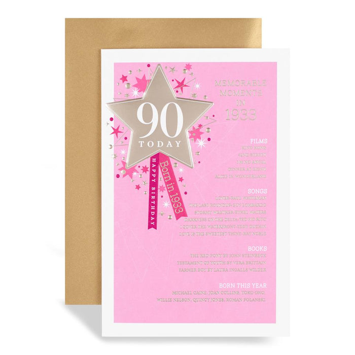 Year of Birth Birthday 90th Greeting Card - Born in 1933