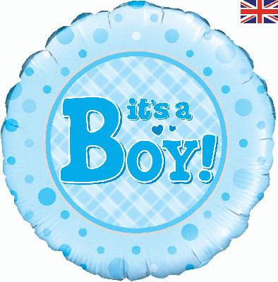 It's A Boy Foil Balloon (Optional Helium Inflation)