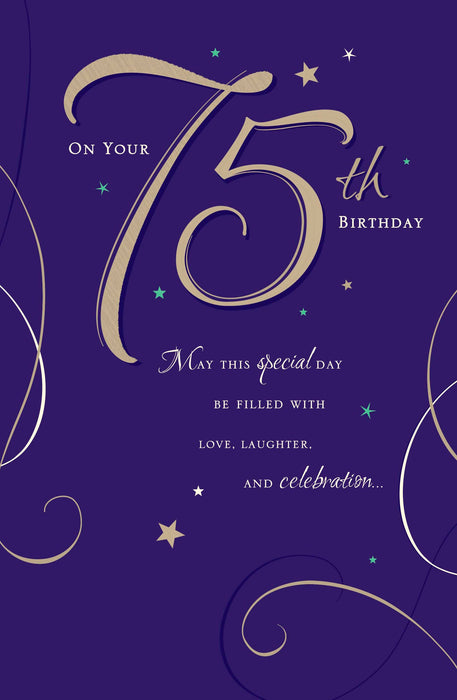 Birthday 75th Greeting Card From Gibson Core Line Conventional 535140 H15119