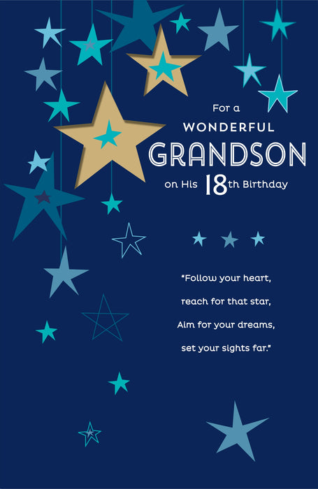 Birthday 18th Grandson Greeting Card From Gibson Core Line Conventional 632159 G15120