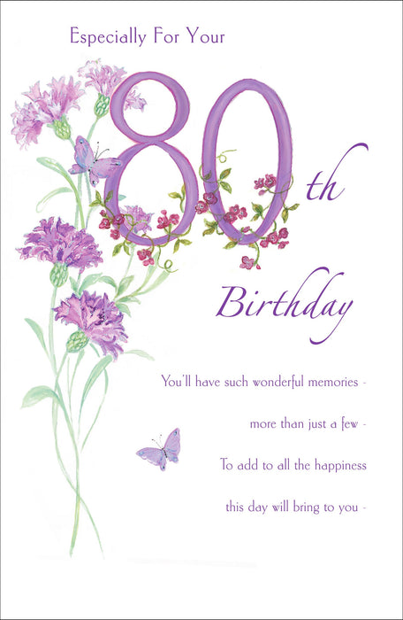 Birthday 80th Greeting Card From Kathryn White Traditional 632163 H972