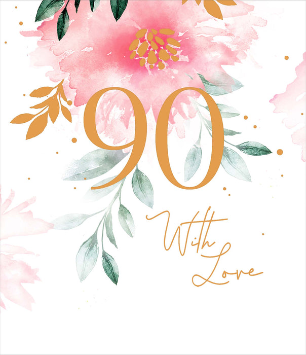 Birthday 90th Greeting Card From Ruby Bloom Conventional 679350 H324