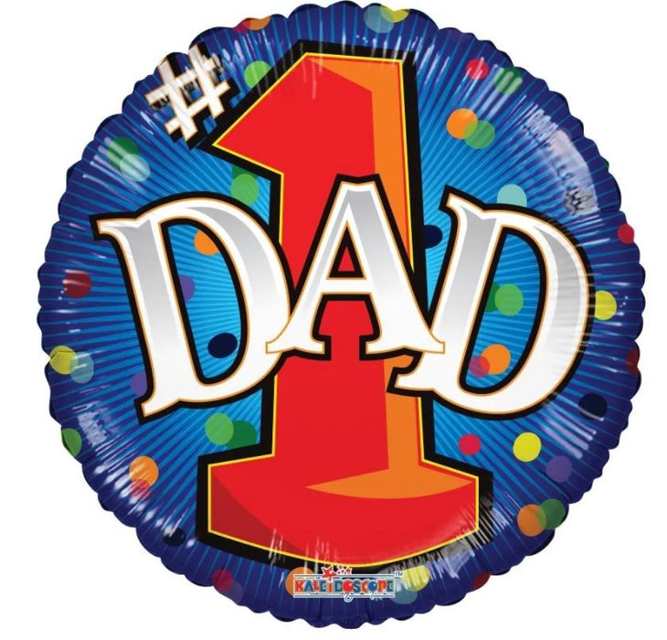 No. 1 Dad Foil Balloon (Optional Helium Inflation)