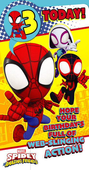 Birthday 3rd Boy Greeting Card From Disney Spider-Man Juvenile 698245 G752