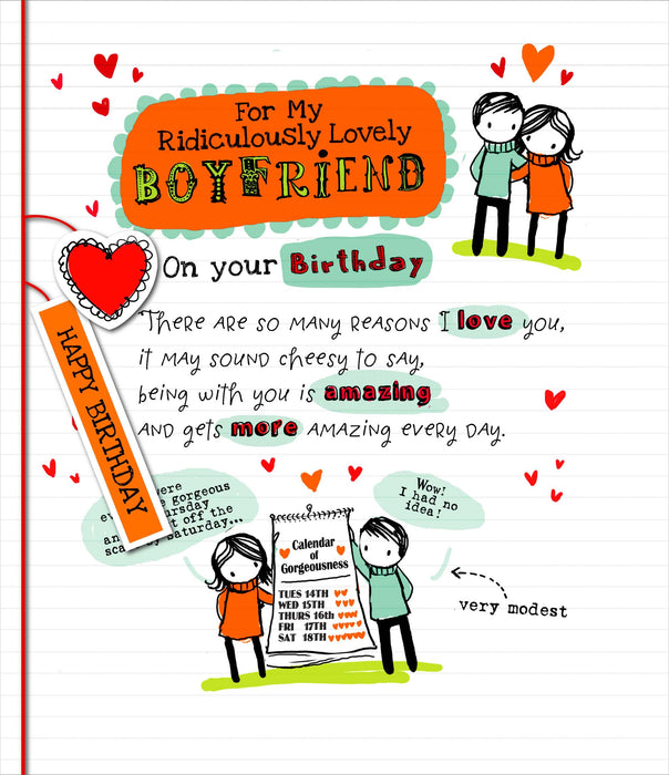 Birthday Boyfriend Greeting Card From Oodles Of Doodles Contemporary 725730 A1028