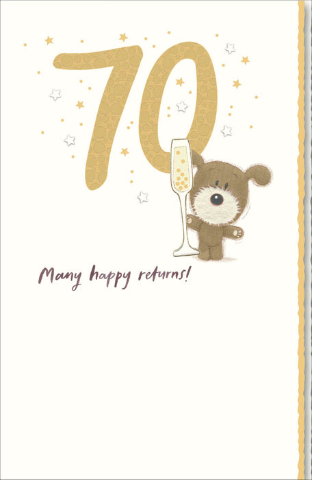 Birthday 70th Greeting Card From Lots of Woof Cute 735532 H647