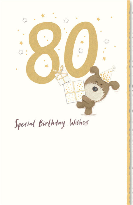 Birthday 80th Greeting Card From Lots of Woof Cute 735535 H1188