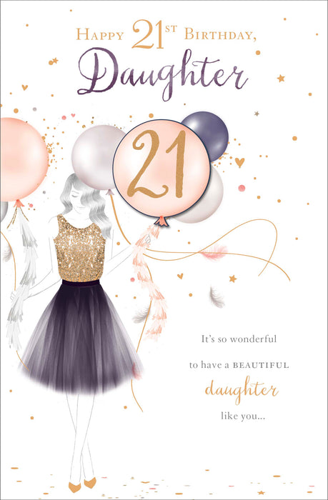 Birthday 21st Daughter Greeting Card From Gibson Core Line Conventional 736100 H14106