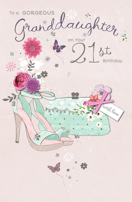 Birthday 21st Granddaughter Greeting Card From Carlton Core Line Conventional 736102 H14105