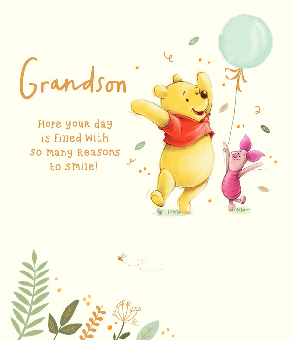 Birthday Grandson Greeting Card From Disney Winnie the Pooh Juvenile 745899 F646