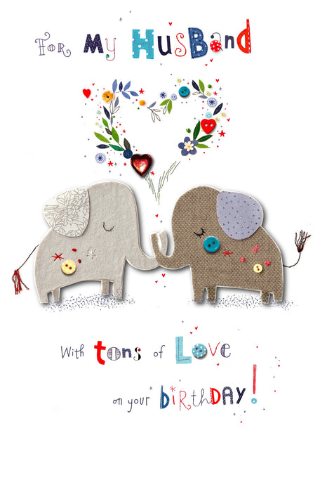 Birthday Husband Greeting Card From Button Box Handmade 746651 G750