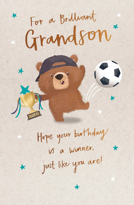 Birthday Grandson Greeting Card From Percy and Peggy Conventional 746809 F322