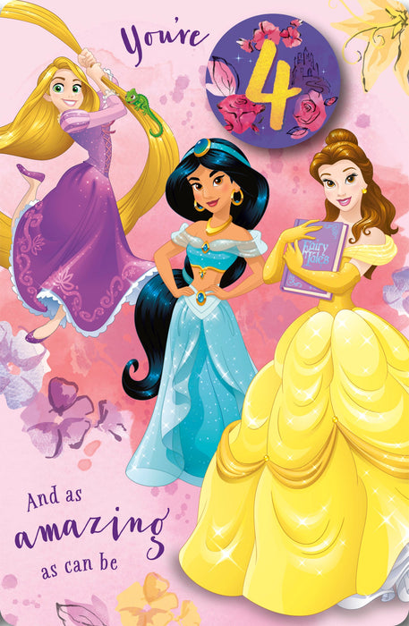 Birthday 4th Girl Greeting Card From Disney Princess Juvenile 753906 G1292