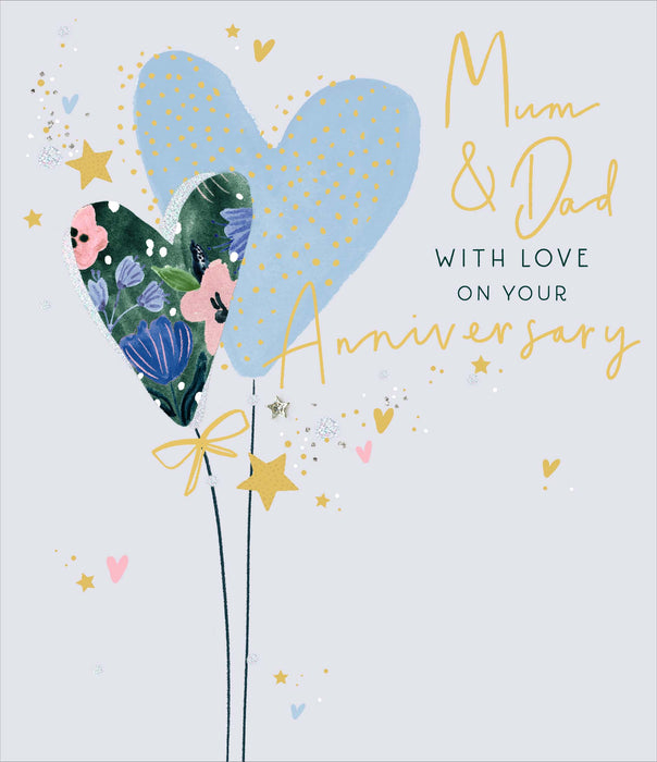 Anniv Wedd Mum & Dad Greeting Card From Carlton Core Line Conventional 760784 B333