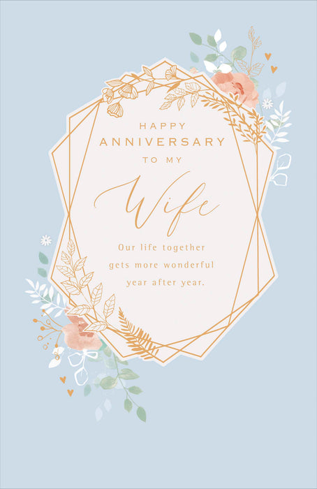 Anniv Wedd Wife Greeting Card From Gibson Core Line Conventional 760875 B13155