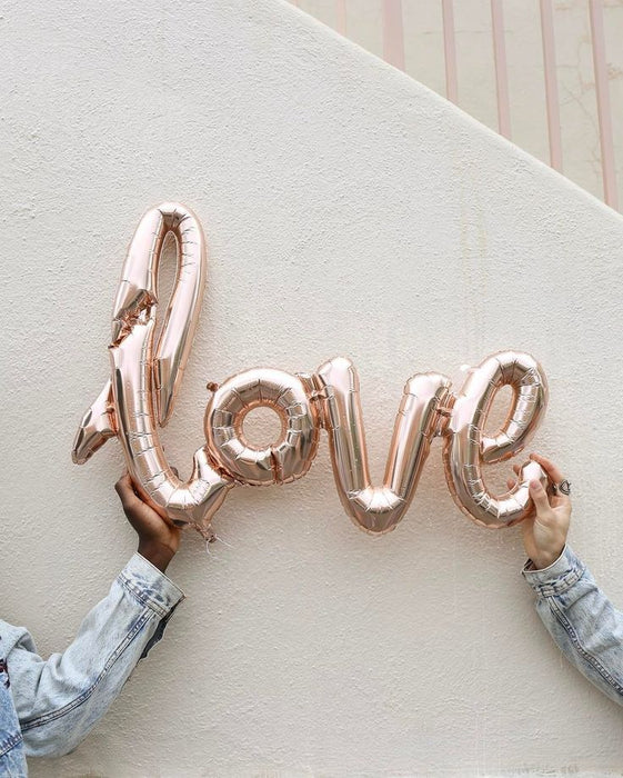 Love Script Foil Balloon – Rose Gold (Air-Fill)