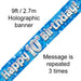 Banner Happy 10th Birthday Blue holographic - Sweets 'n' Things