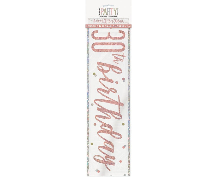 Banner Happy 30th Birthday Rose Gold Glitz - Sweets 'n' Things