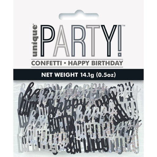 Black Glitz Happy Birthday Table Confetti - Sweets 'n' Things