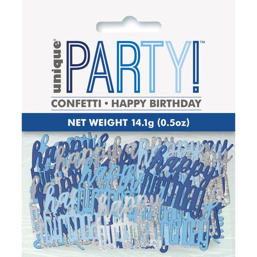 Blue Glitz Happy Birthday Table Confetti - Sweets 'n' Things