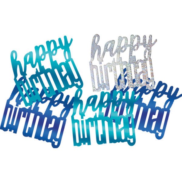 Blue Glitz Happy Birthday Table Confetti - Sweets 'n' Things