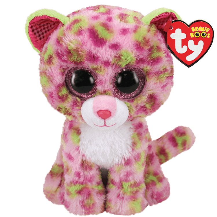 TY Beanie Boo Lainey the Pink and Green Leopard Sweets n Things