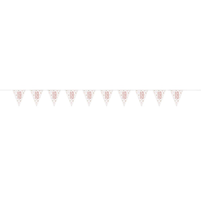 Flag Banner 18th Birthday Rose Gold Glitz - Sweets 'n' Things