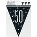 Flag Banner 50th Birthday Black Glitz - Sweets 'n' Things