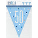 Flag Banner 50th Birthday Blue Glitz - Sweets 'n' Things